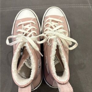 Converse Chuck Taylor All Star Lift High Top Sneakers with White Sherpa Lining